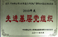 恒益电厂党总支获2010年度先进下层党组织